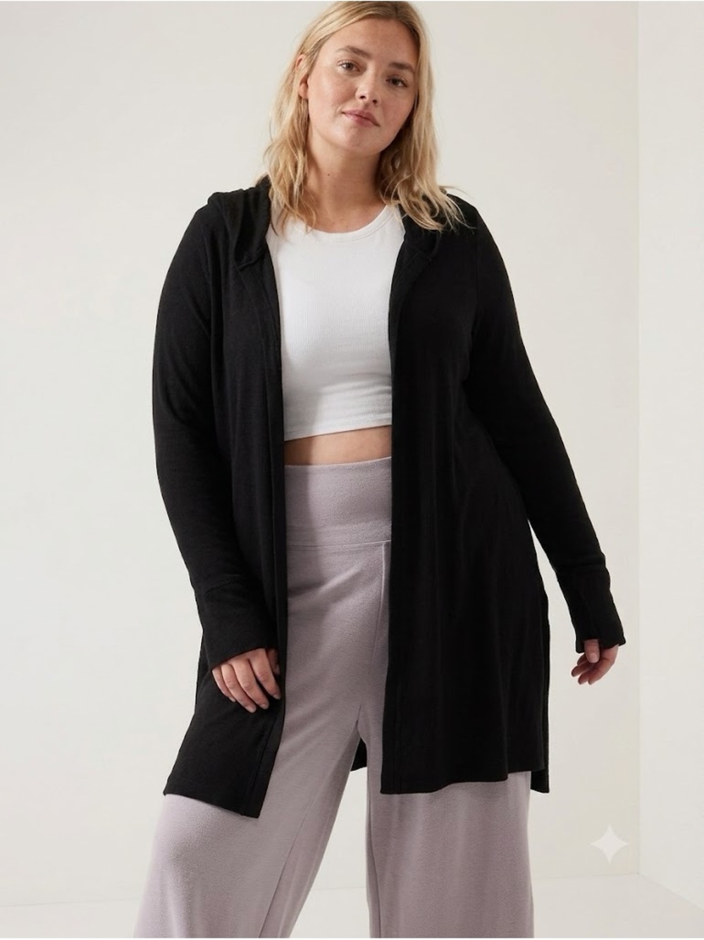 Athleta Harmony Pose Wrap- Black Ribbed